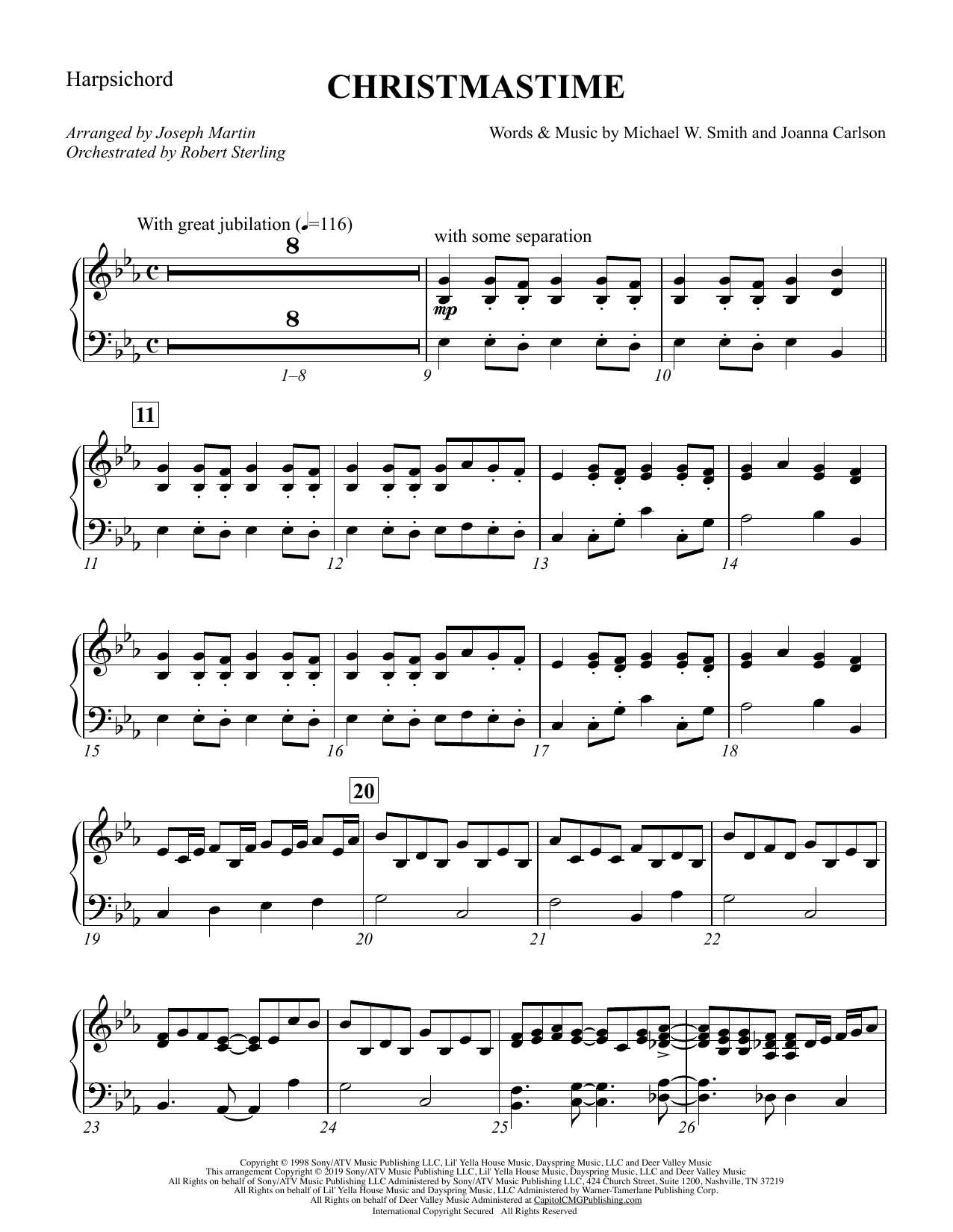 Product picture to: Christmastime (arr. Joseph M. Martin) - Harpsichord
