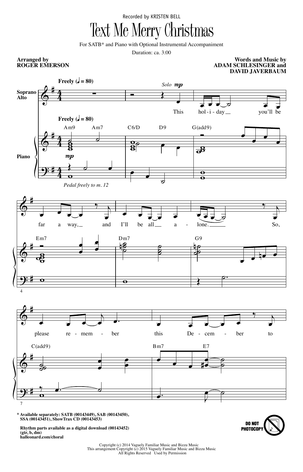 Product picture to: Text Me Merry Christmas (arr. Roger Emerson)