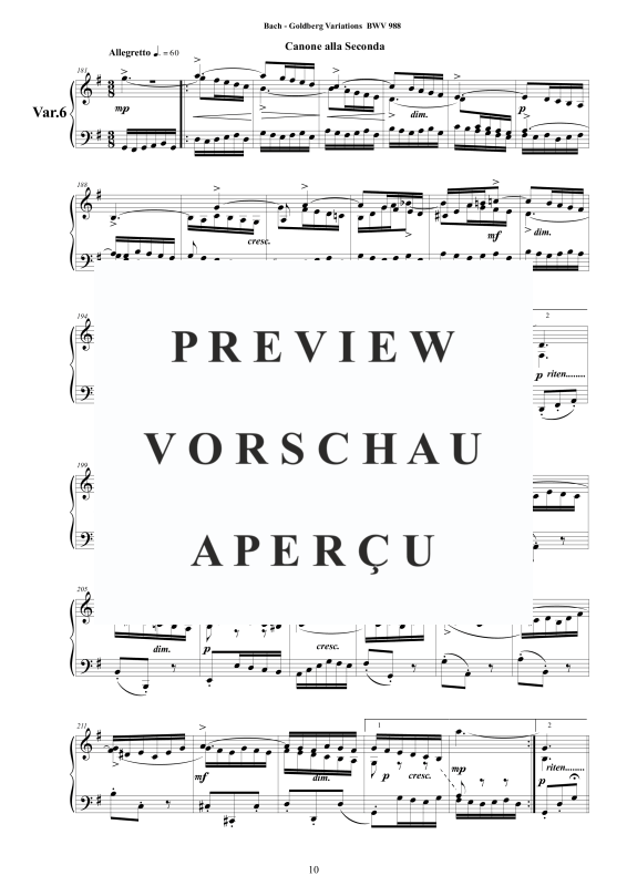 Produktgalerie: Seite 11 von 11 Goldberg Variationen BWV 988, , Klavier Solo