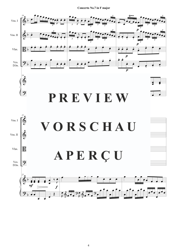 Produktgalerie: Seite 5 von 11 Cembalo Konzert Nr. 7 in F-Dur, , Cembalo und Streichorchester