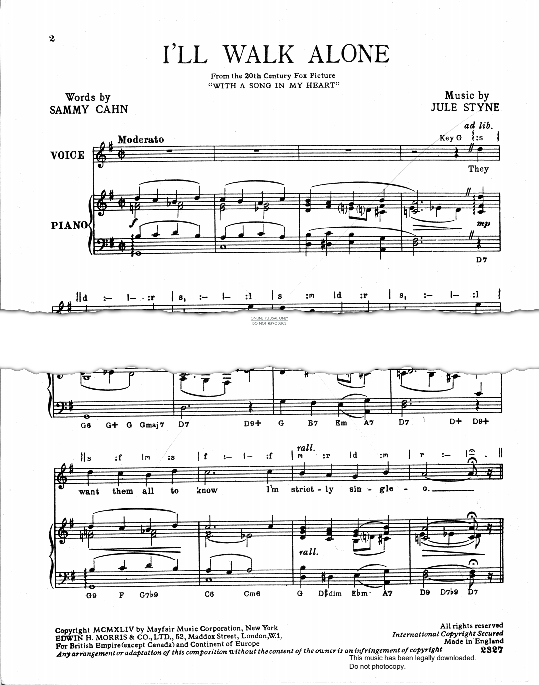 Product gallery: Page 1 of 1 I'll Walk Alone, Susan Hayward