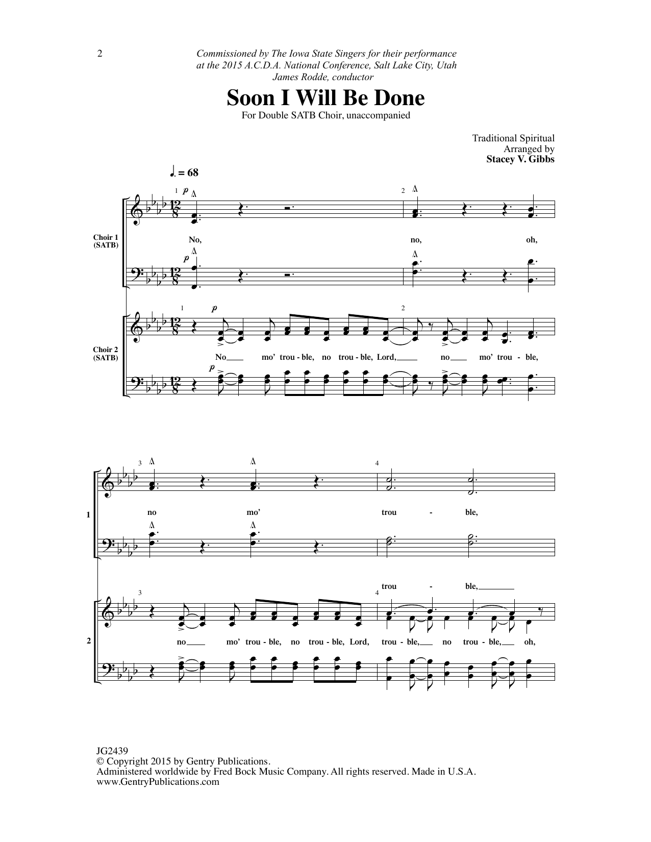 Product gallery: Page 1 of 1 Soon I Will Be Done (arr. Stacey V. Gibbs), Traditional Spiritual