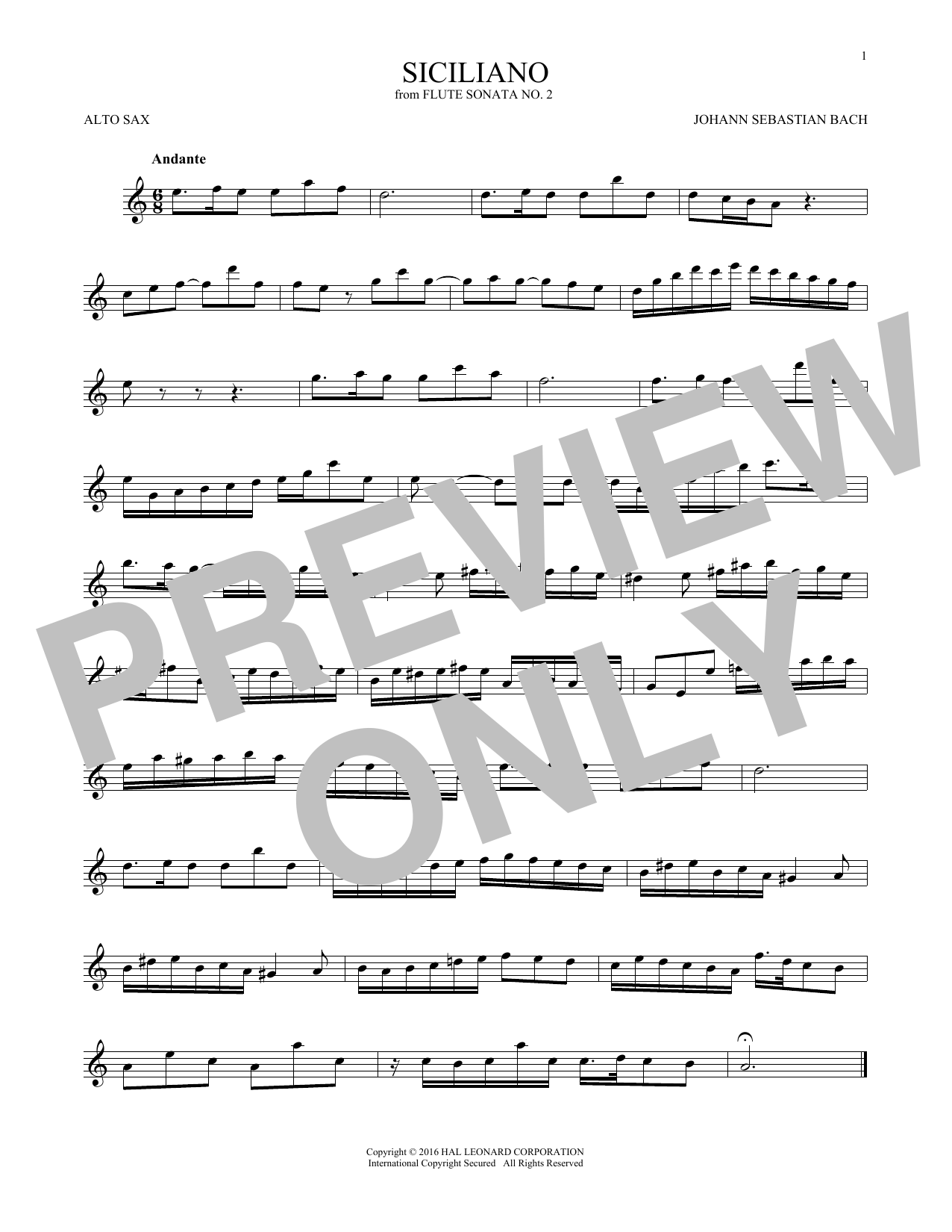 Product gallery: Page 1 of 1 Siciliano, Johann Sebastian Bach