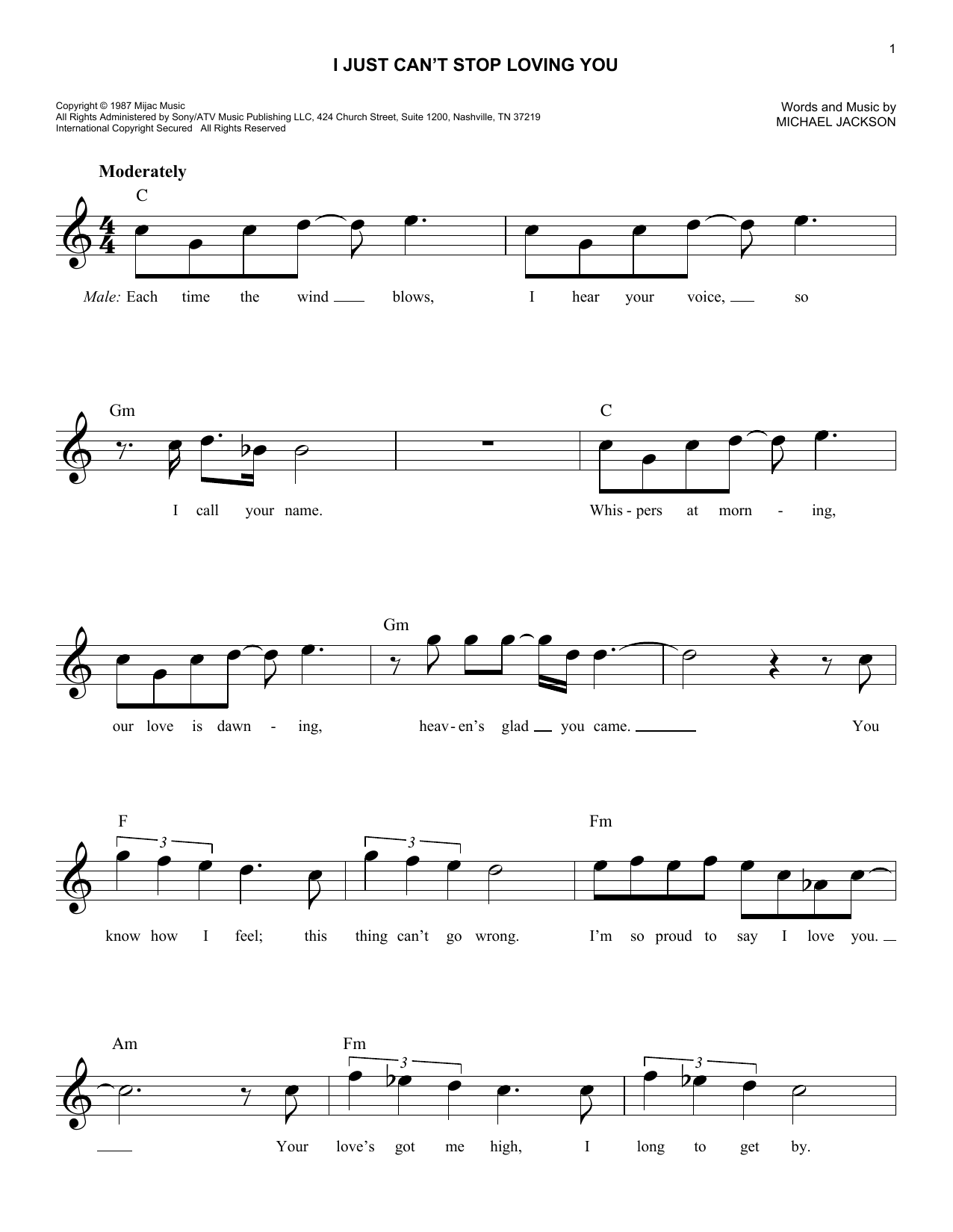 Produktgalerie: Seite 1 von 1 I Just Can't Stop Loving You, Michael Jackson