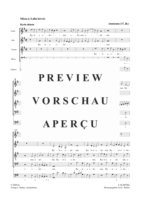 gallery: Missa á 4 alla brevis, , (Gemischter Chor + BC)