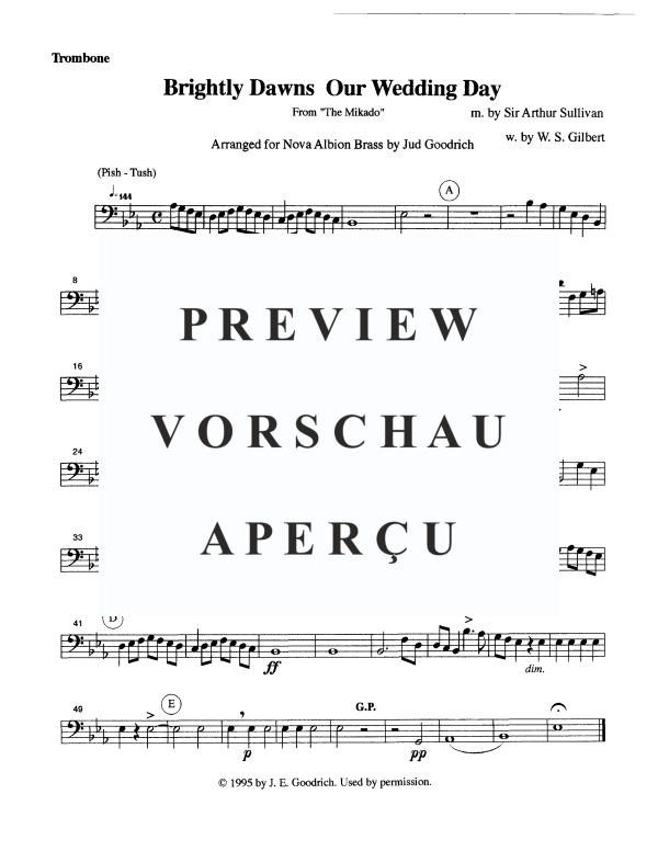 Produktgalerie: Seite 8 von 9 Brightly Dawns our Wedding Day (from "The Mikado"), , Blechbläser Quintett