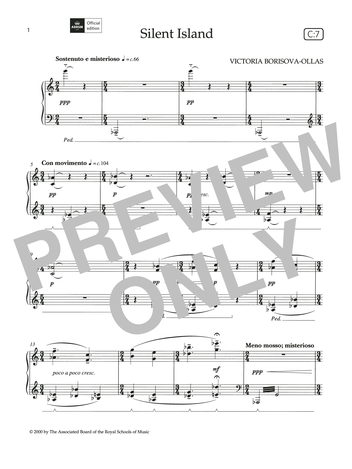 Product picture to: Silent Island (Grade 5, list C7, from the ABRSM Piano Syllabus 2021 & 2022)