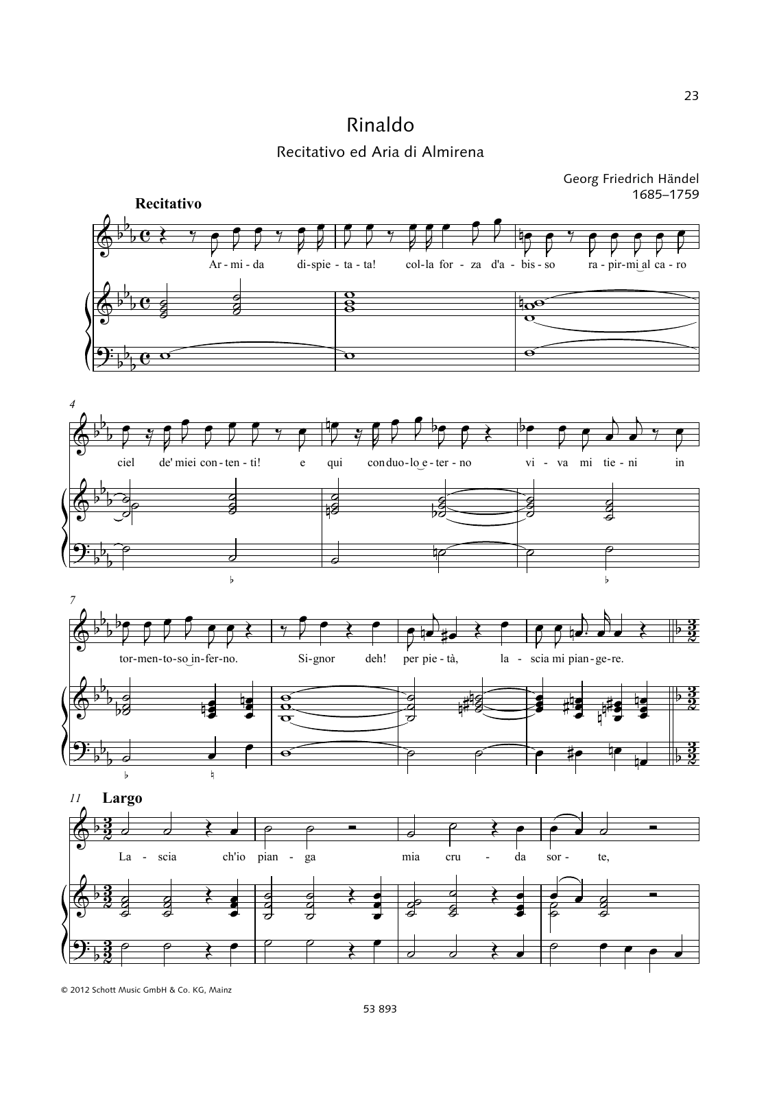 Product gallery: Page 1 of 1 Lascia Ch'io Pianga, George Frideric Handel
