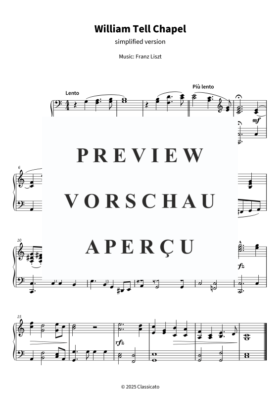Product gallery: Page 5 of 5 William Tell Chapel - simplified version, , Piano Solo