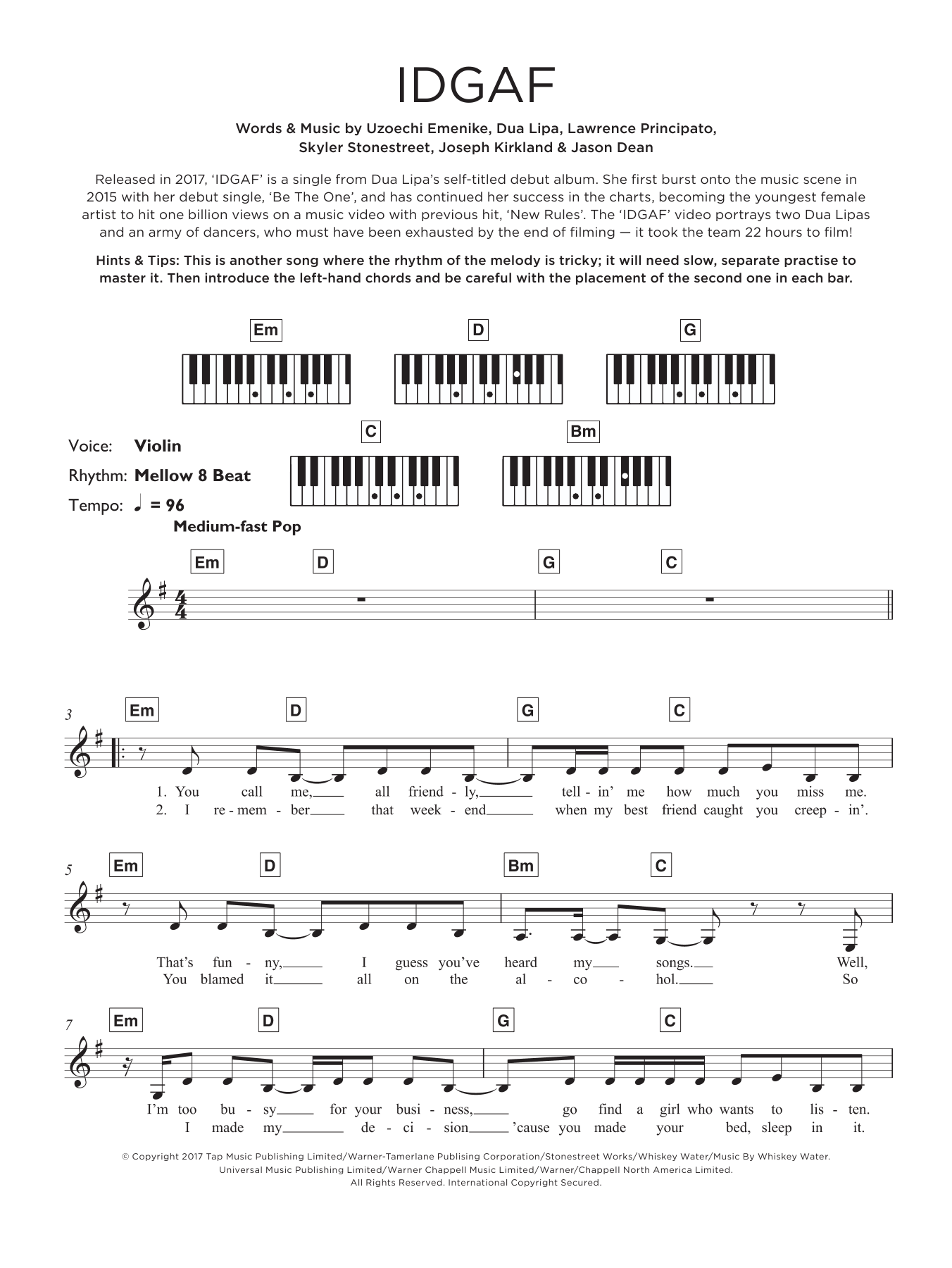 Produktgalerie: Seite 1 von 1 IDGAF, Dua Lipa, Keyboard