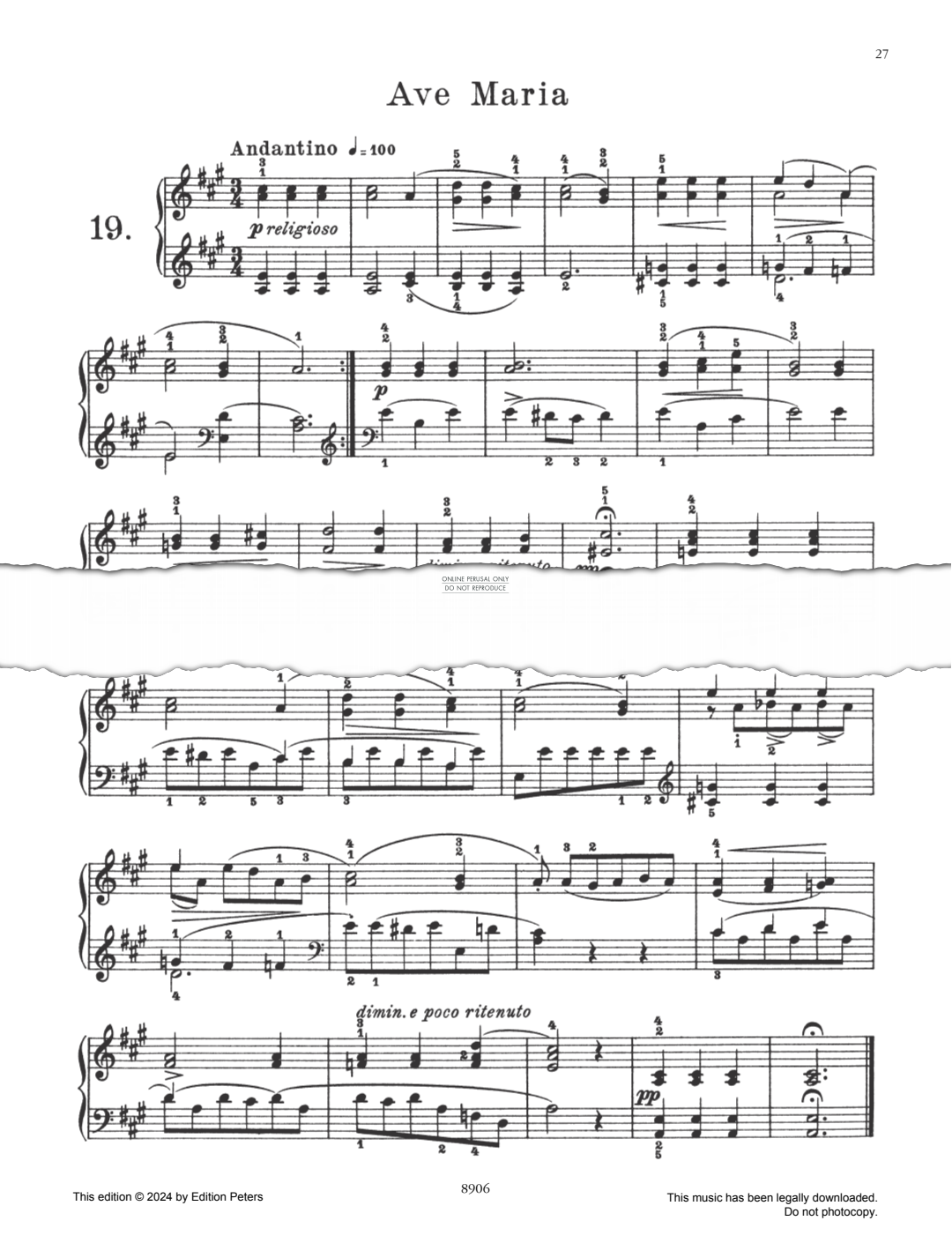 Produktbild zu: Ave Maria Op. 100 No. 19