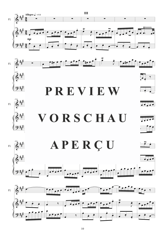 Product gallery: Page 11 of 11 Flute Sonata in A major BWV 1032, , Flute and Harpsichord/Piano
