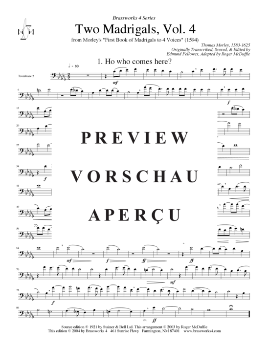 gallery: Zwei Madrigale Vol. 4 , , (Posaunen-Quartett)