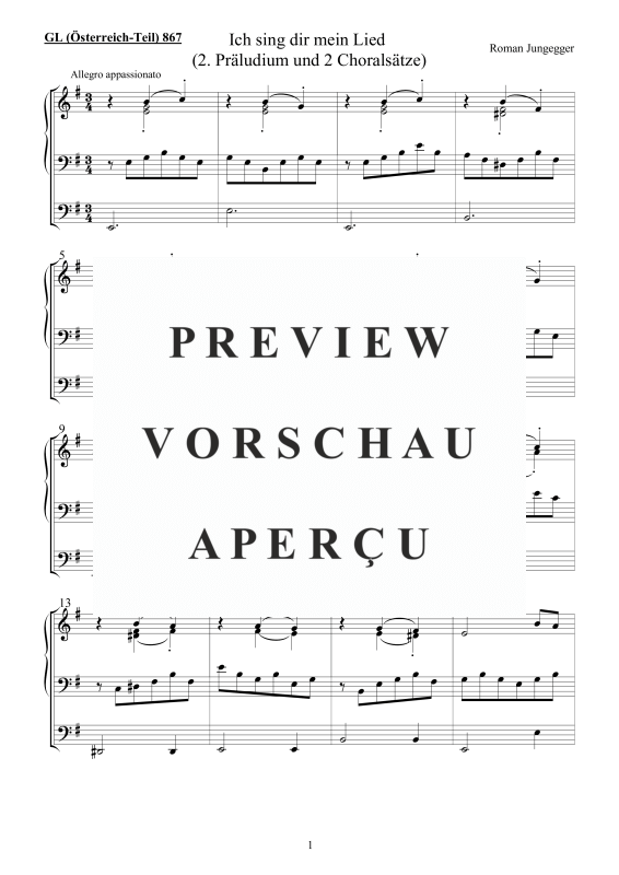 Product gallery: Page 2 of 4 Ich sing dir mein Lied GL (Österreich-Teil) 867, , Organ solo (prelude and 2 chorale movements)