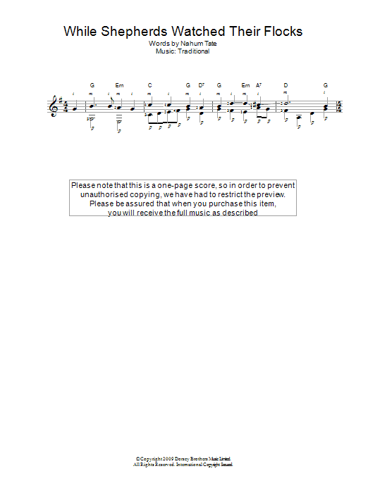 Product gallery: Page 1 of 1 While Shepherds Watched Their Flocks, Traditional