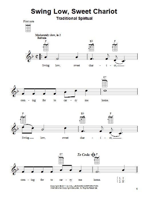 Product gallery: Page 1 of 1 Swing Low, Sweet Chariot, Traditional Spiritual