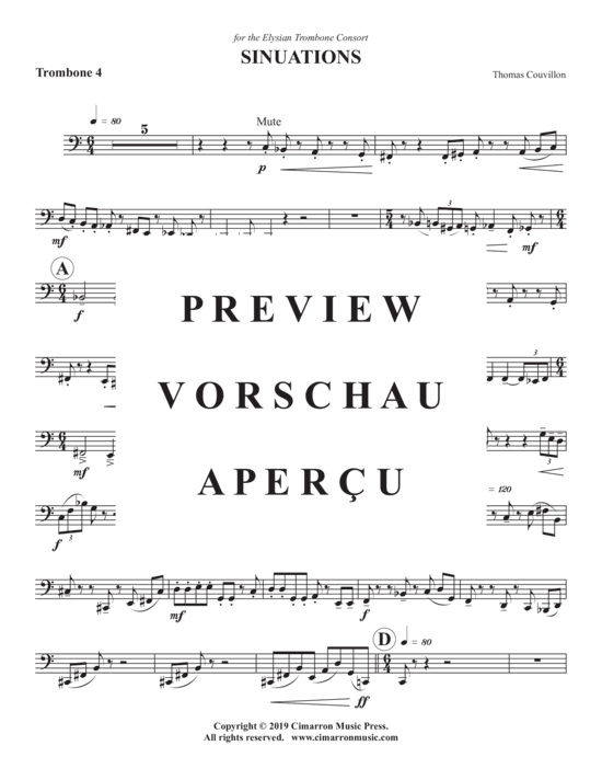 Product gallery: Page 13 of 14 Sinuations , , (Trombone Quartet)