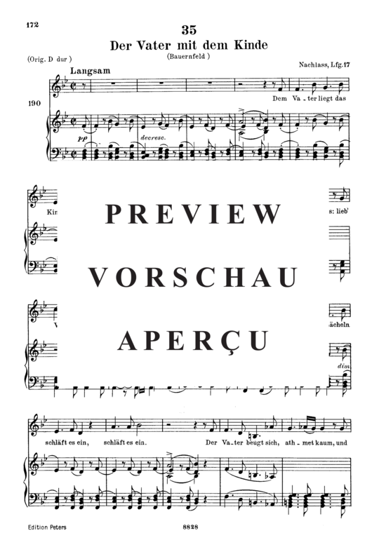 Product gallery: Page 2 of 4 Der Vater mit dem Kinde D.906, , Low Voice and Piano