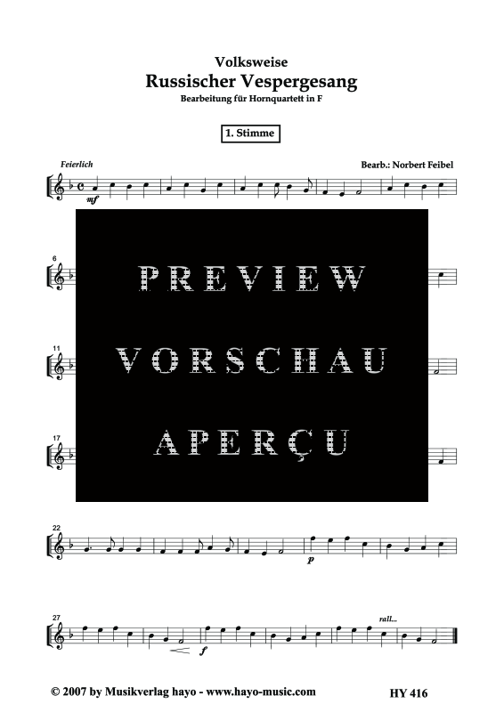 gallery: Russischer Vespergesang, , (Horn Quartett)