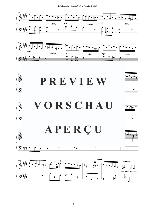 Produktgalerie: Seite 4 von 8 Sonate Nr. 3 in E-Dur, , Klavier Solo