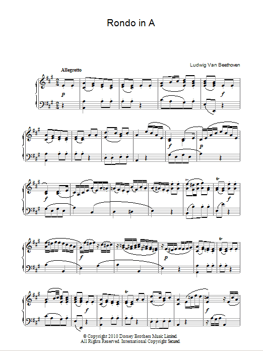 Product gallery: Page 1 of 1 Rondo In A, Ludwig Van Beethoven