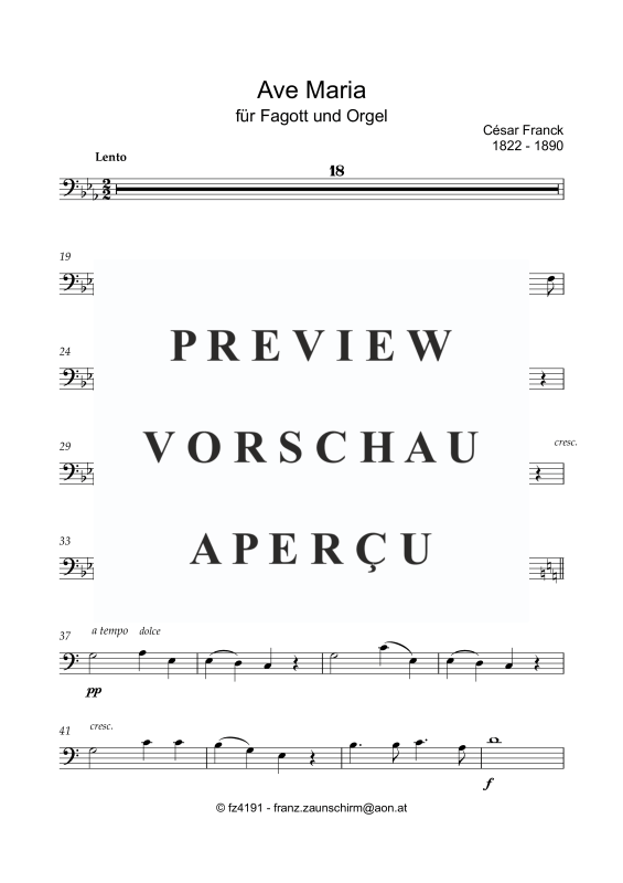 Product gallery: Page 6 of 10 Ave Maria, , Bassoon and Organ