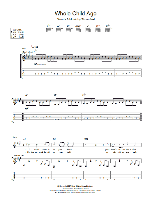Produktgalerie: Seite 1 von 1 A Whole Child Ago, Biffy Clyro, Gitarre