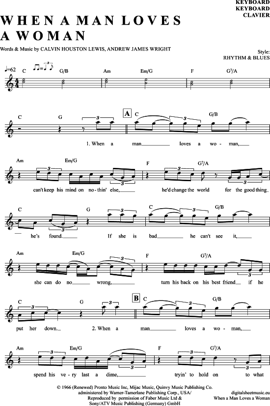 Product gallery: Page 1 of 4 When a man loves a woman , Sledge, Percy, (Keyboard)