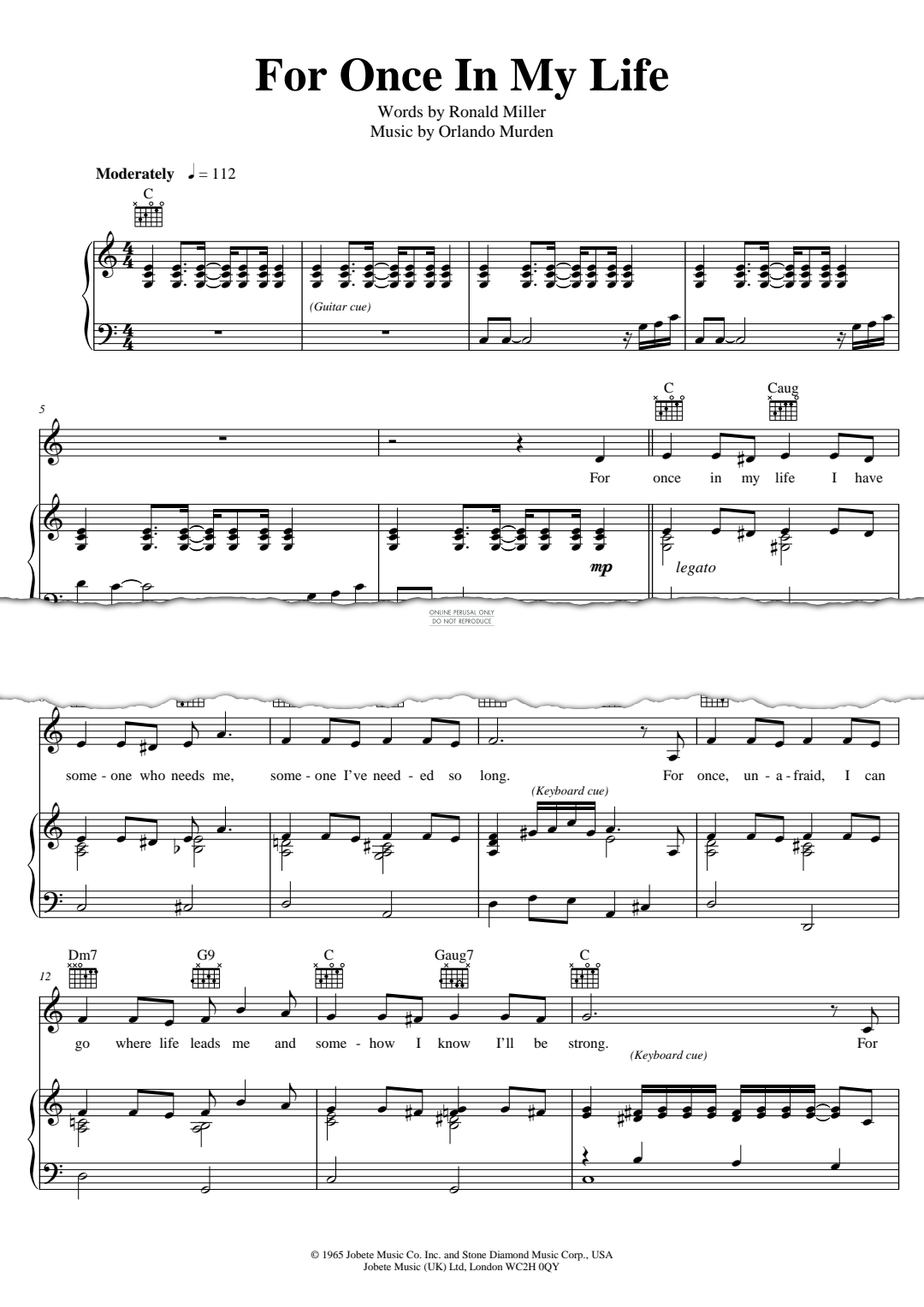 Produktgalerie: Seite 1 von 1 For Once In My Life, Orlando Murden, Gesang, Gitarre, Klavier