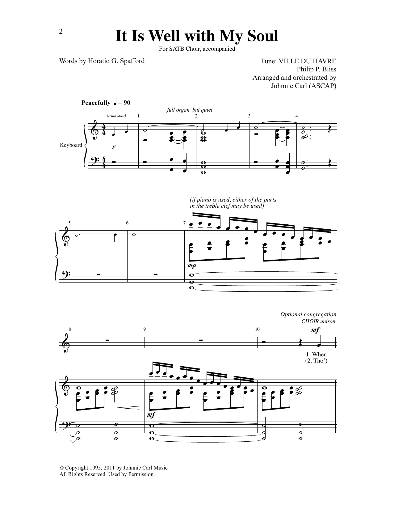 Produktbild zu: It Is Well With My Soul (arr. Johnnie Carl)