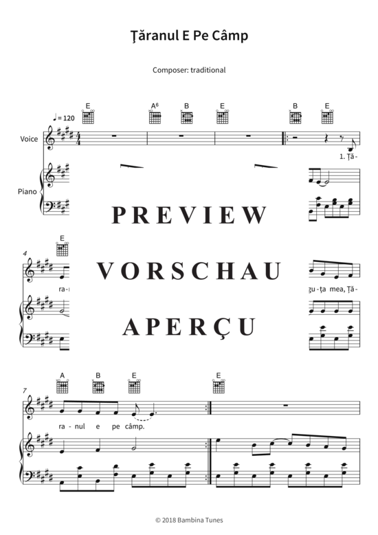 Produktgalerie: Seite 4 von 5 Taranul E Pe Câmp, , (Gesang + Klavier, Gitarre)