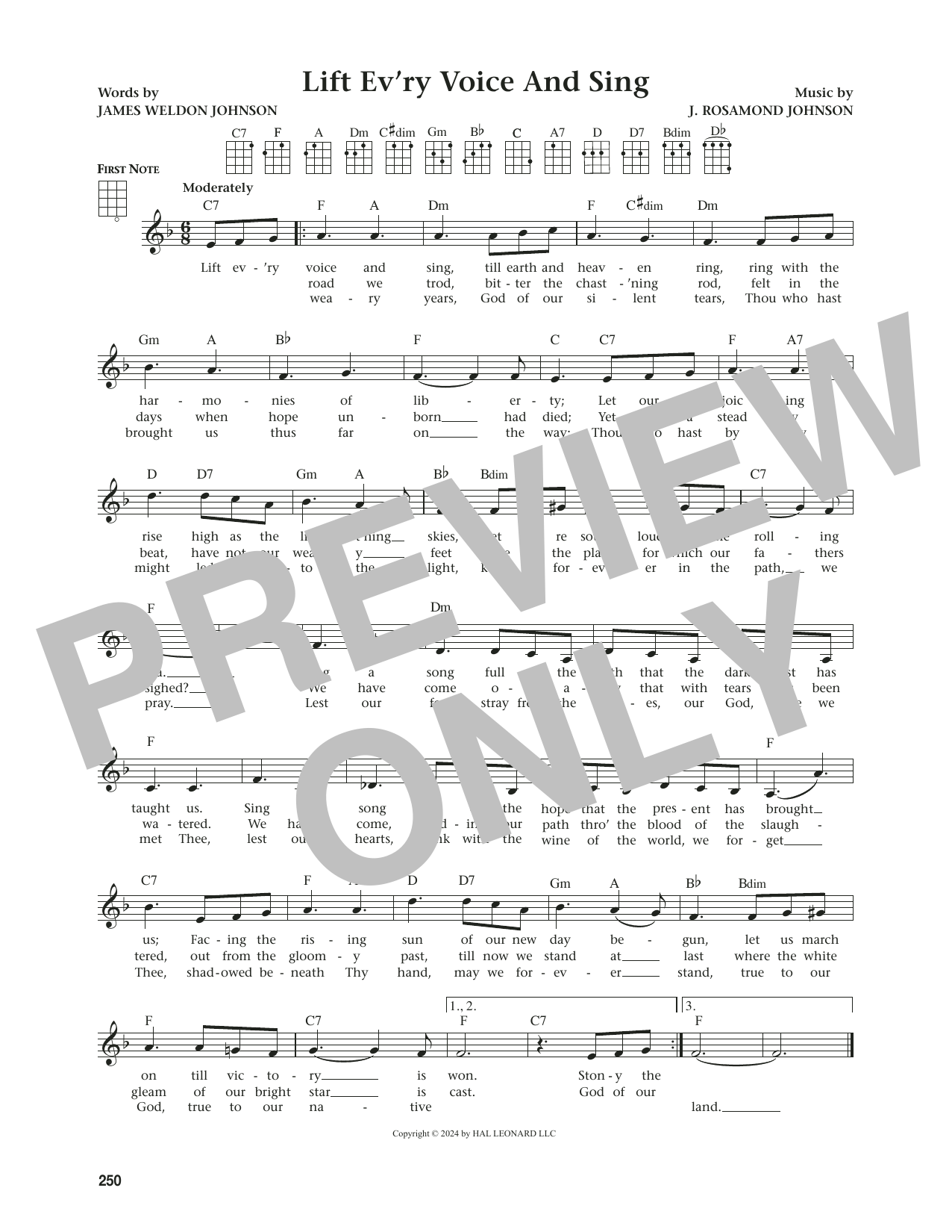 Product gallery: Page 1 of 1 Lift Ev'ry Voice And Sing (from The Daily Ukulele) (arr. Jim Beloff), James Weldon Johnson