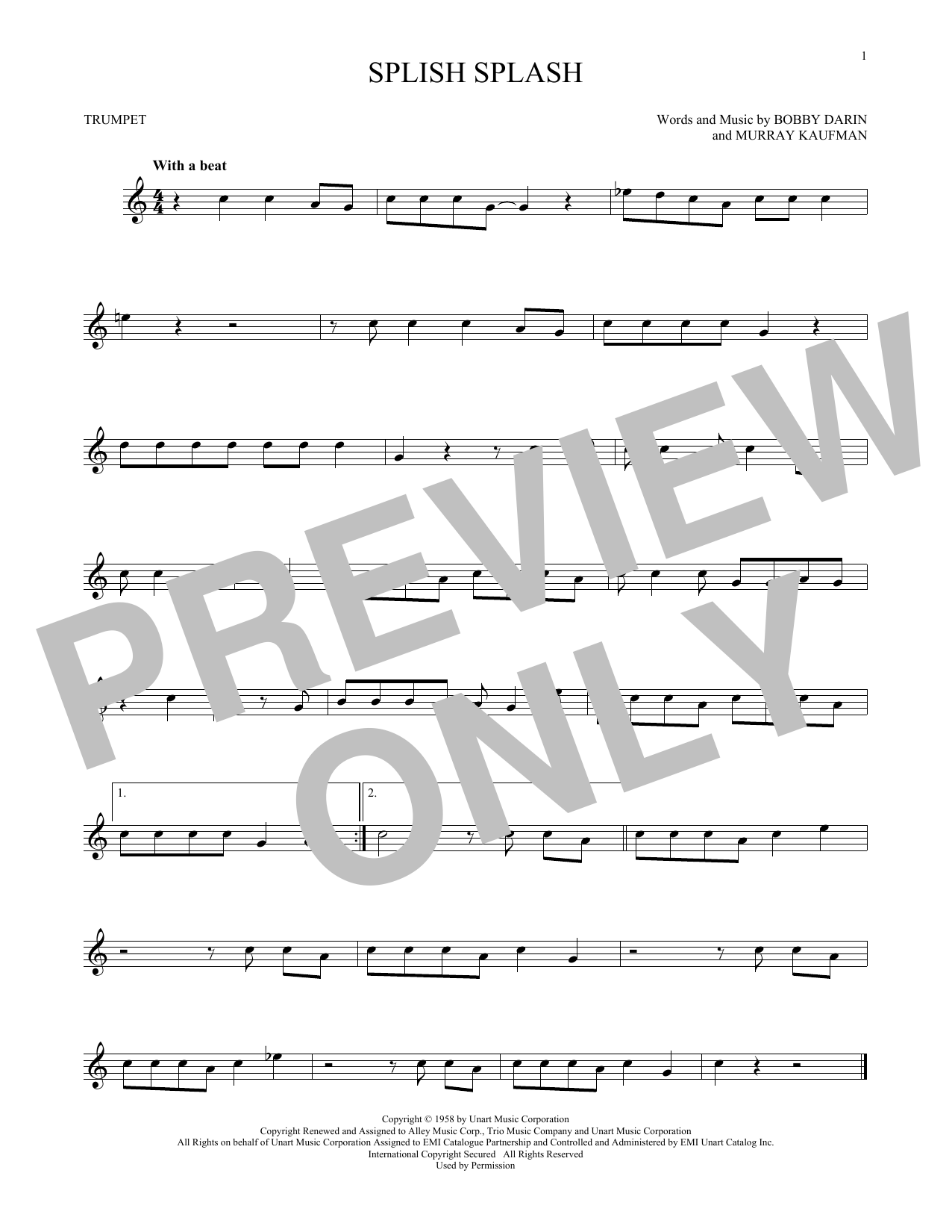 Produktgalerie: Seite 1 von 1 Splish Splash, Bobby Darin, Trompete