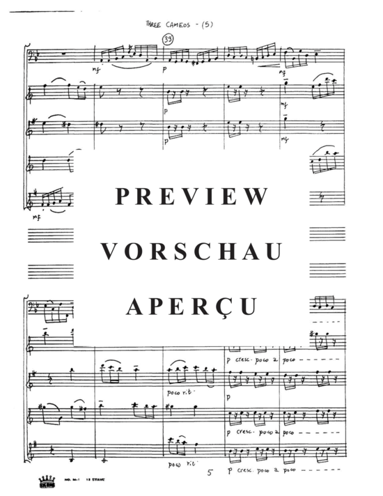 Produktgalerie: Seite 9 von 21 Three Cameos , , (Saxophon Quartett + Tuba Solo)