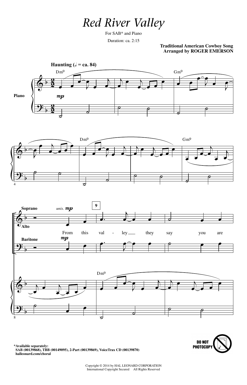 Product picture to: The Red River Valley (arr. Roger Emerson)