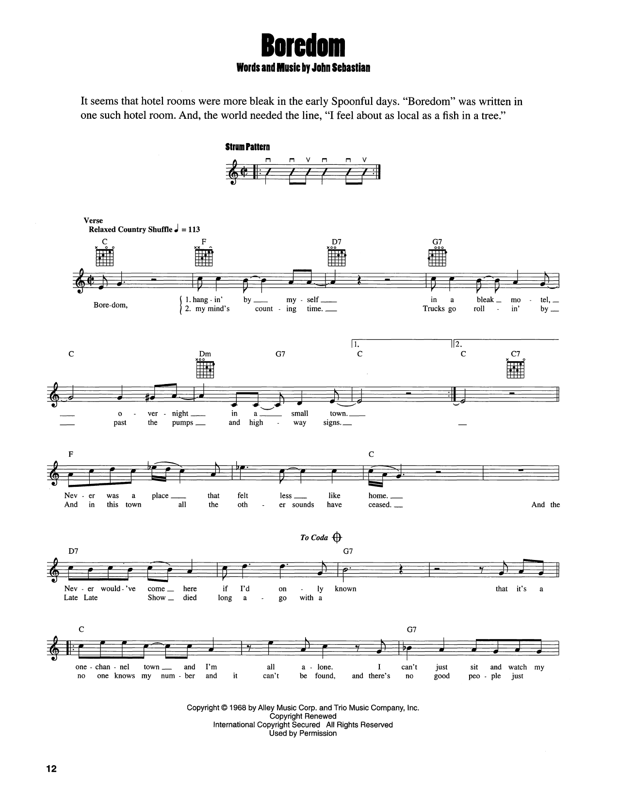 Produktgalerie: Seite 1 von 1 Boredom, John Sebastian, Gitarre
