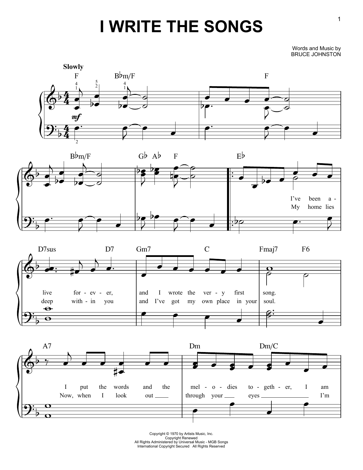 Produktgalerie: Seite 1 von 1 I Write The Songs, Barry Manilow, Klavier