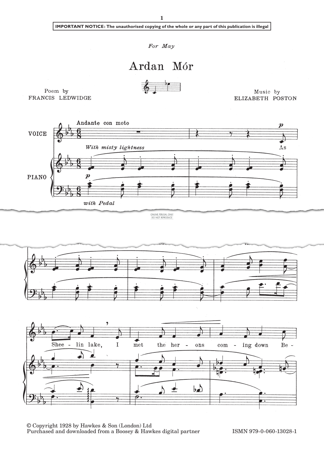 Produktgalerie: Seite 1 von 1 Ardan Mór, Elizabeth Poston, Gesang, Klavier