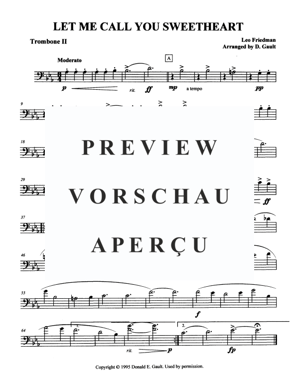 Produktgalerie: Seite 7 von 9 Let Me Call You Sweetheart, , Posaunen Quartett