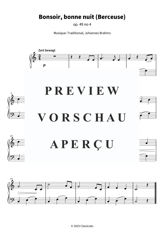 gallery: Bonsoir, bonne nuit (Berceuse) - op. 49 no 4, , Klavier Solo