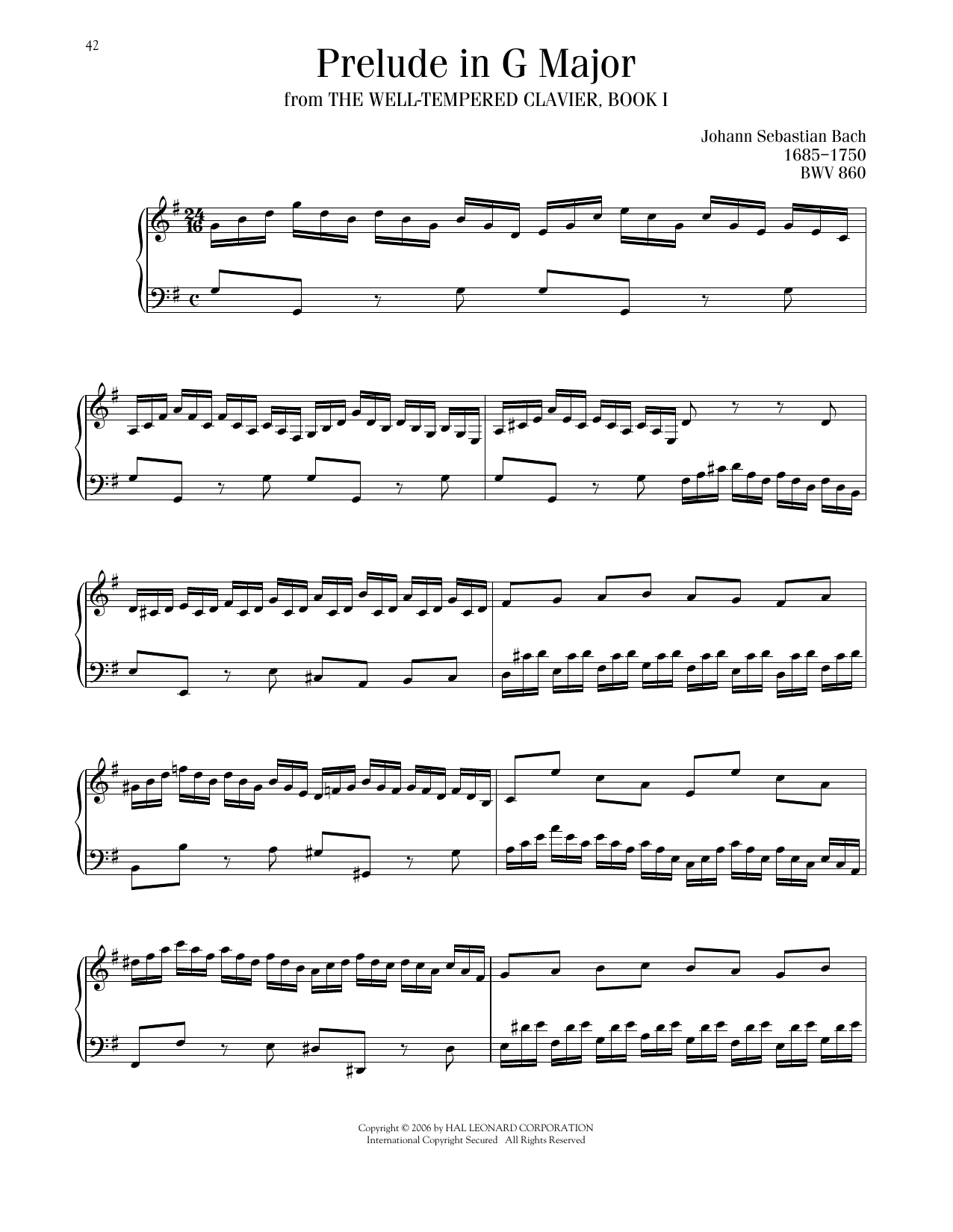 Produktgalerie: Seite 1 von 1 Prelude No. 15 In G Major, BWV 860, Johann Sebastian Bach, Klavier