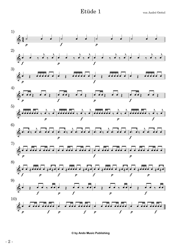 Produktgalerie: Seite 1 von 11 Etüden für Snare Drum im 4/4-Takt - Band 4, , Snare Drum Solo