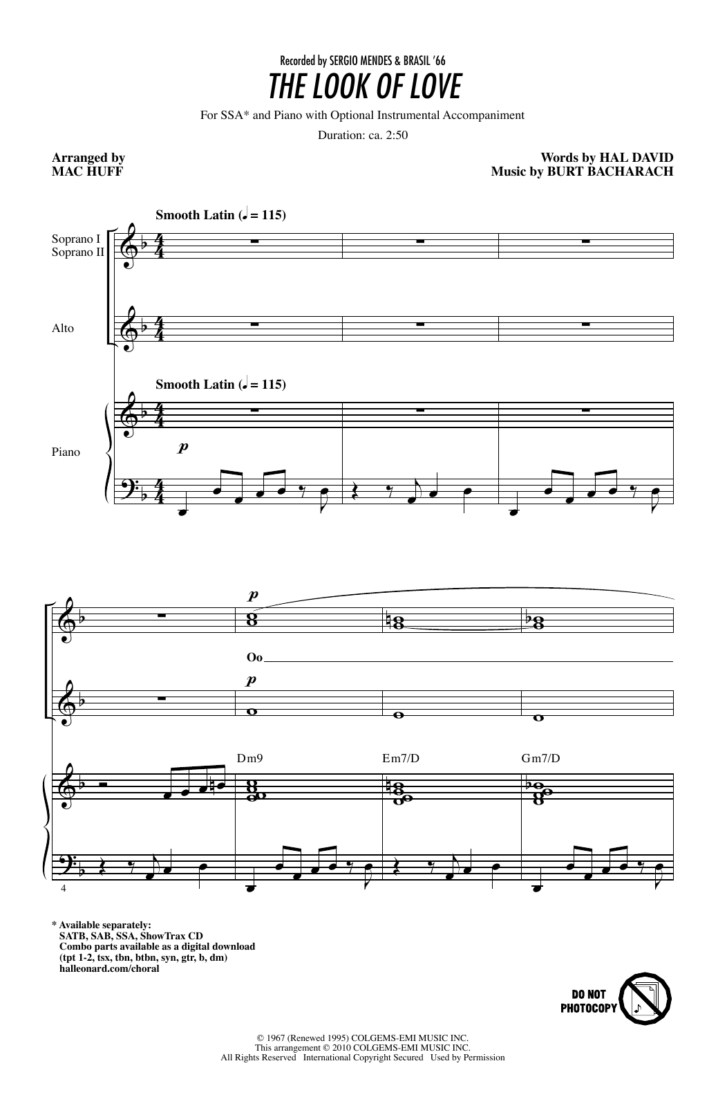 Produktgalerie: Seite 1 von 1 The Look Of Love (arr. Mac Huff), Sergio Mendes & Brasil '66, Chor