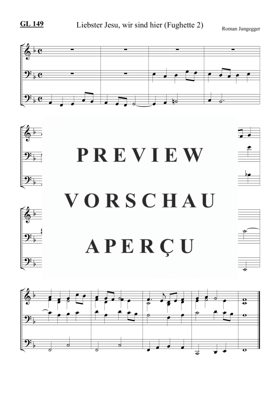 Product picture to: Liebster Jesu, wir sind hier (Fughette 2) GL 149Roman Jungegger