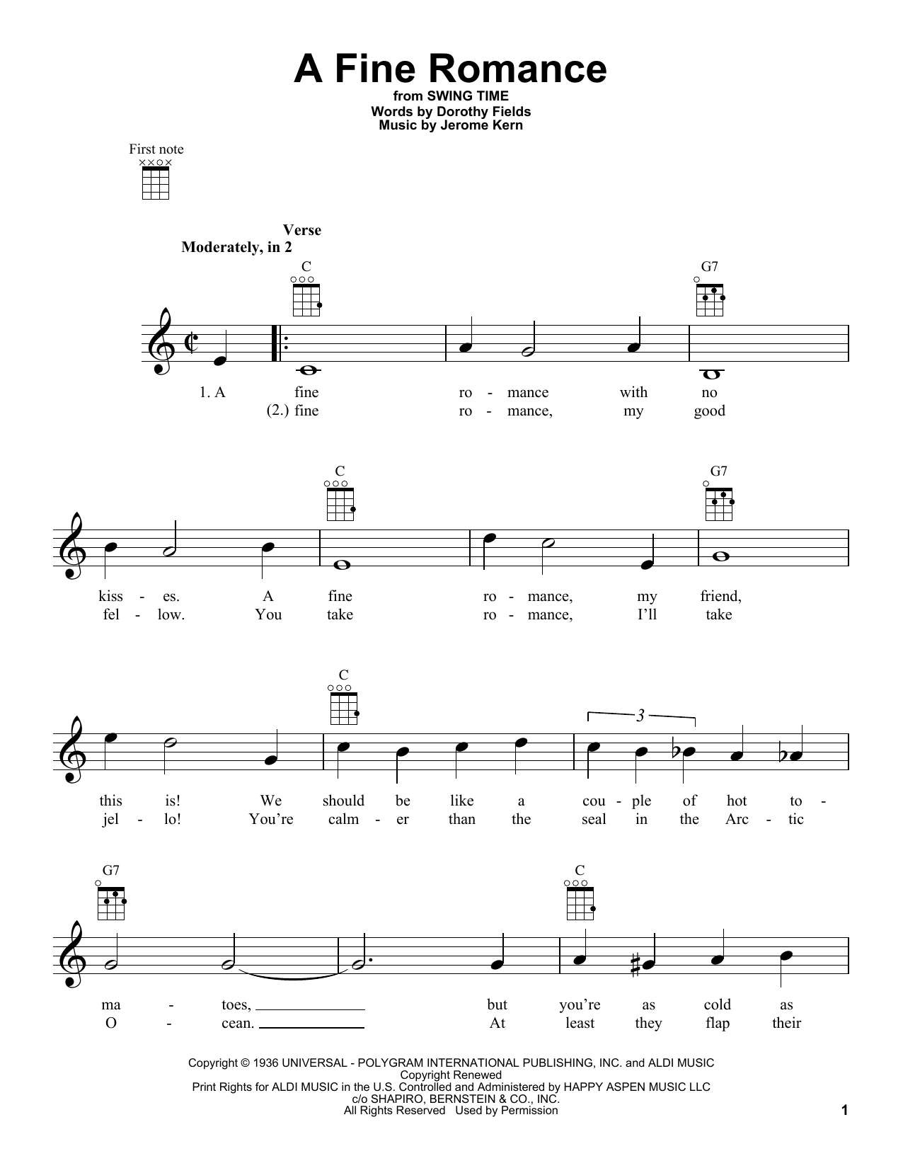 Product picture to:  A Fine Romance - Jerome Kern