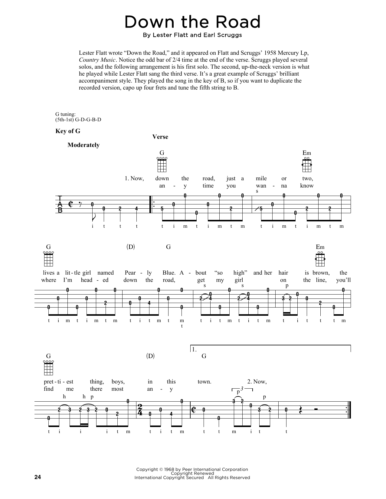 Produktgalerie: Seite 1 von 1 Down The Road (arr. Fred Sokolow), Lester Flatt & Earl Scruggs, Banjo