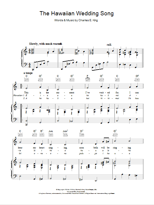 Product gallery: Page 1 of 1 The Hawaiian Wedding Song, Julie Rogers
