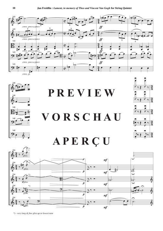 Produktgalerie: Seite 11 von 21 Lament in memory of Th & V Van Gogh , , (Streicherquartett + Kontrabass)