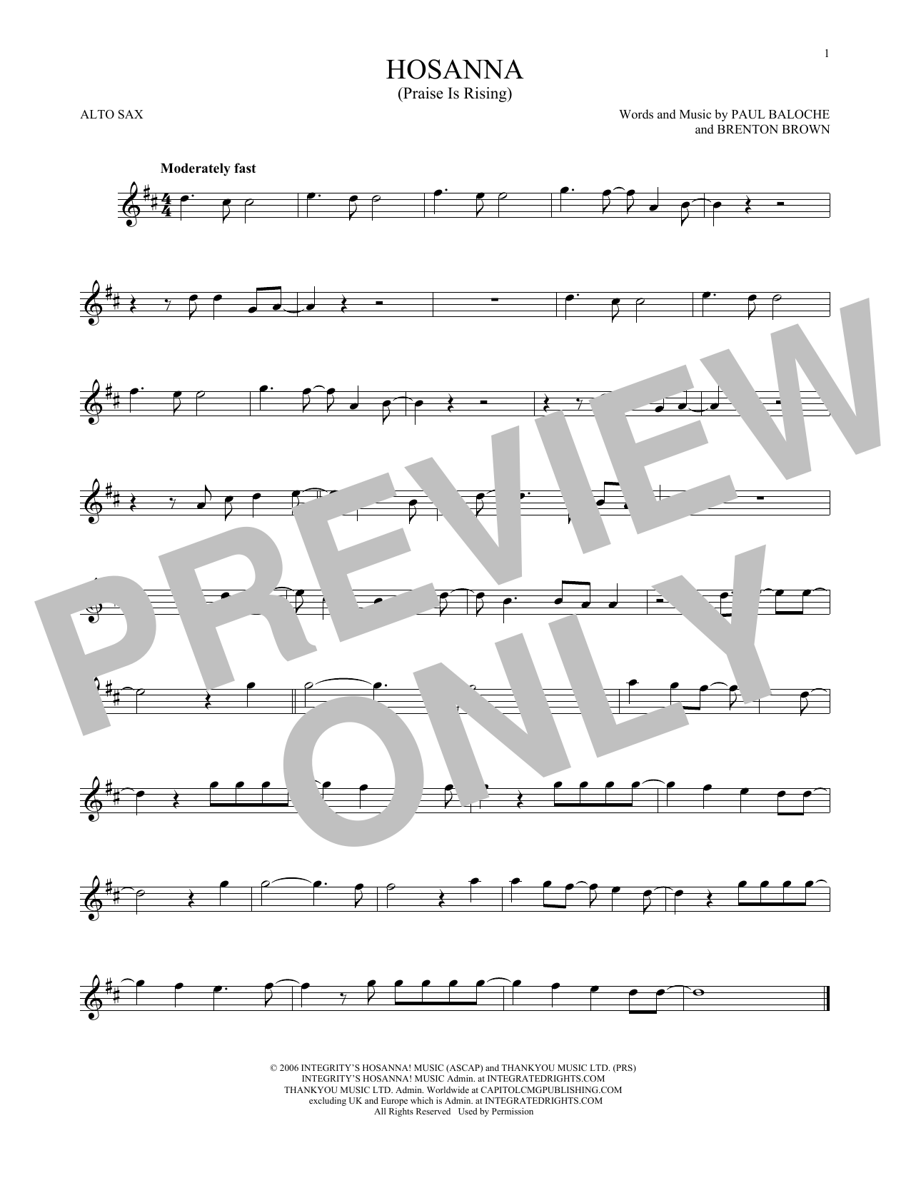 Product gallery: Page 1 of 1 Hosanna (Praise Is Rising), Paul Baloche