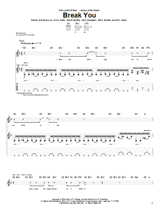 Produktgalerie: Seite 1 von 1 Break You, Lamb Of God, Gitarre